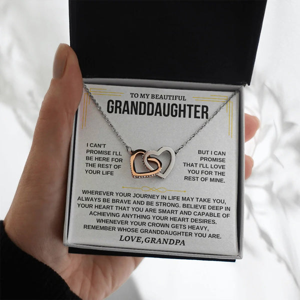 To My Granddaughter Necklace Gift – Forever Loved by Grandpa