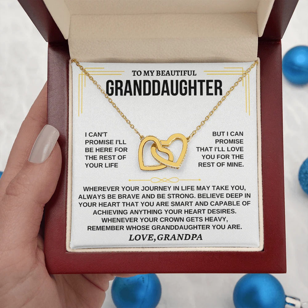 To My Granddaughter Necklace Gift – Forever Loved by Grandpa