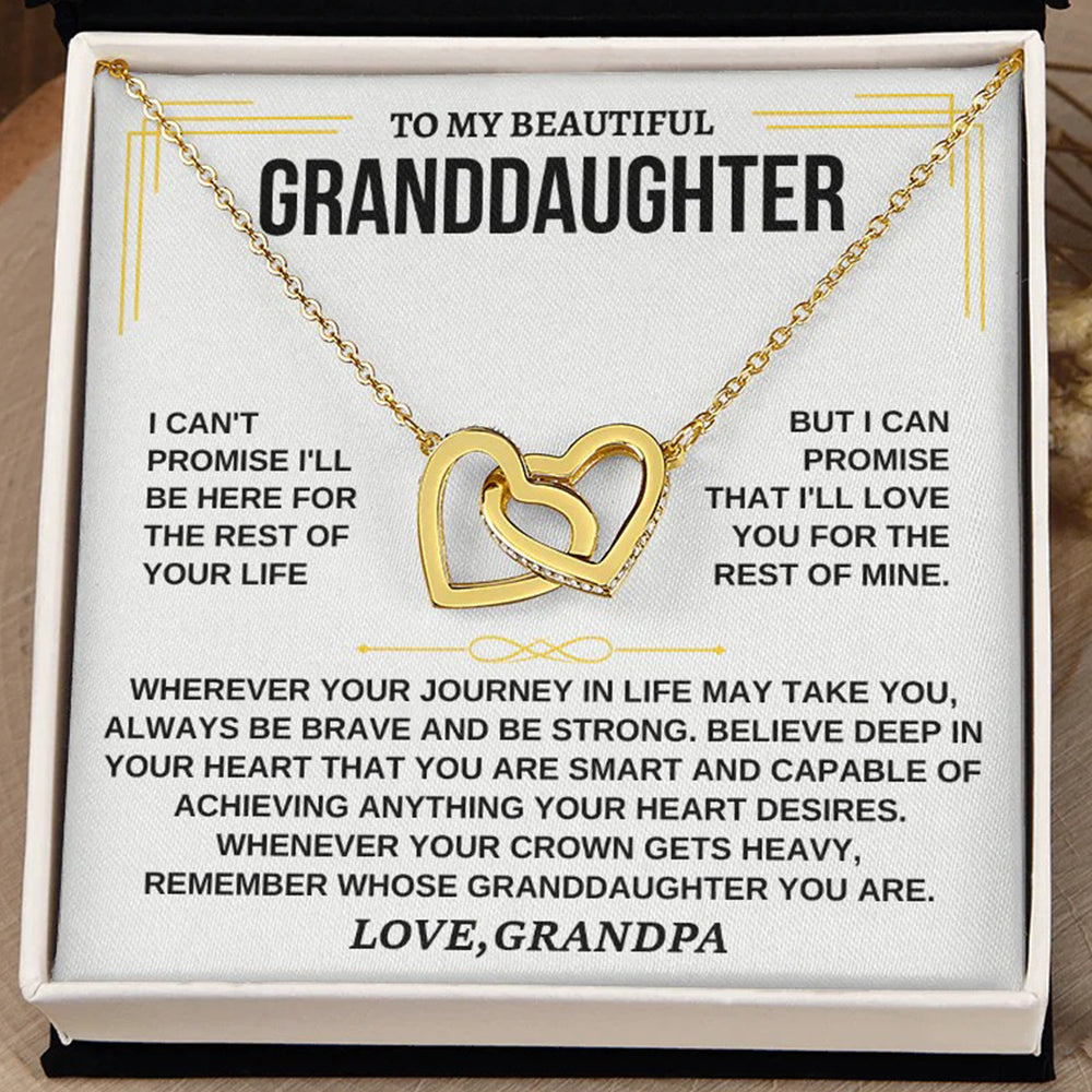 To My Granddaughter Necklace Gift – Forever Loved by Grandpa