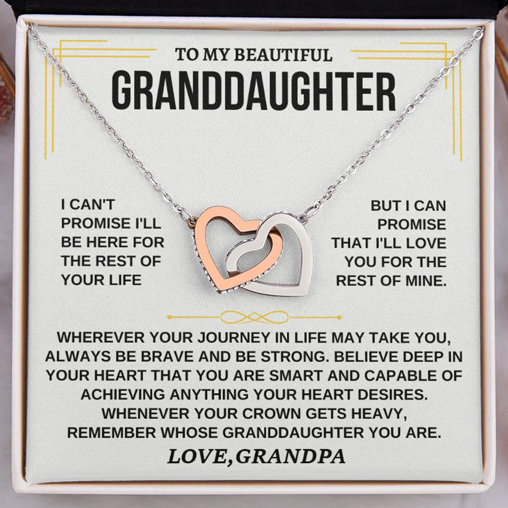 To My Granddaughter Necklace Gift – Forever Loved by Grandpa