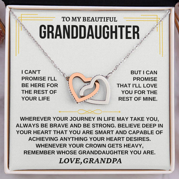 To My Granddaughter Necklace Gift – Forever Loved by Grandpa
