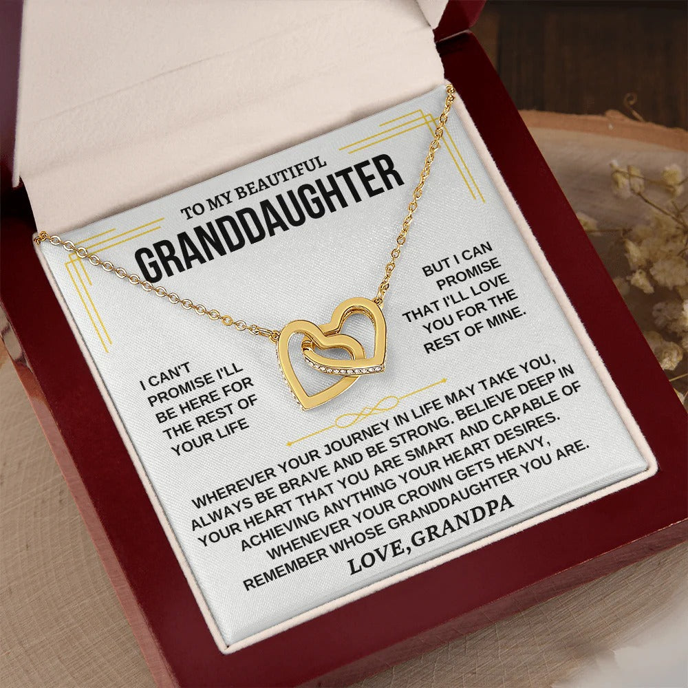 To My Granddaughter Necklace Gift – Forever Loved by Grandpa