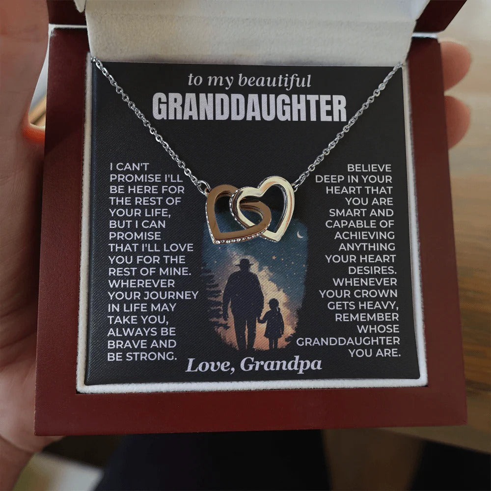 Granddaughter Interlocking Hearts Necklace from Grandpa