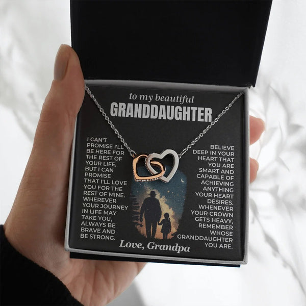 Granddaughter Interlocking Hearts Necklace from Grandpa