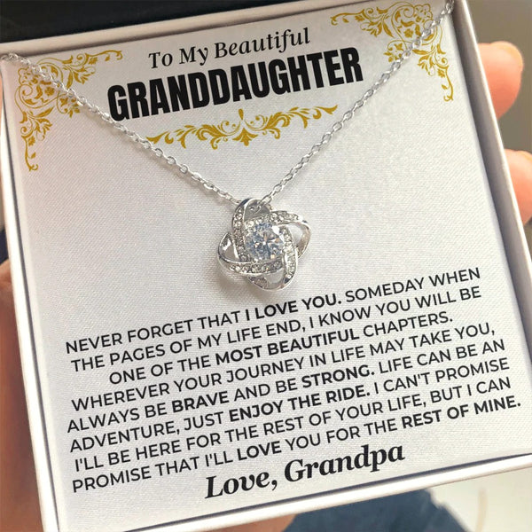 To My Granddaughter Love Knot Necklace – Brave & Strong Gift