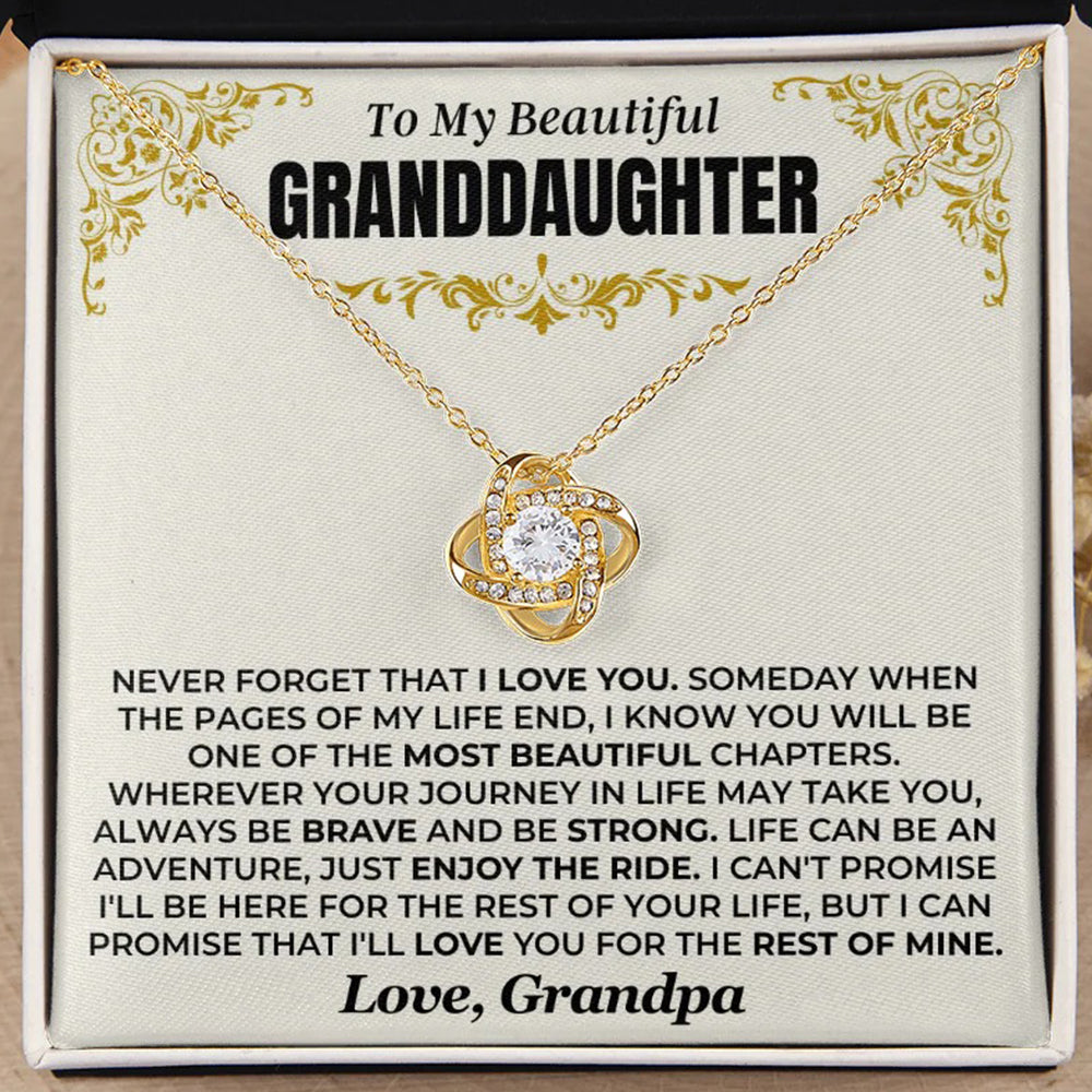 To My Granddaughter Love Knot Necklace – Brave & Strong Gift