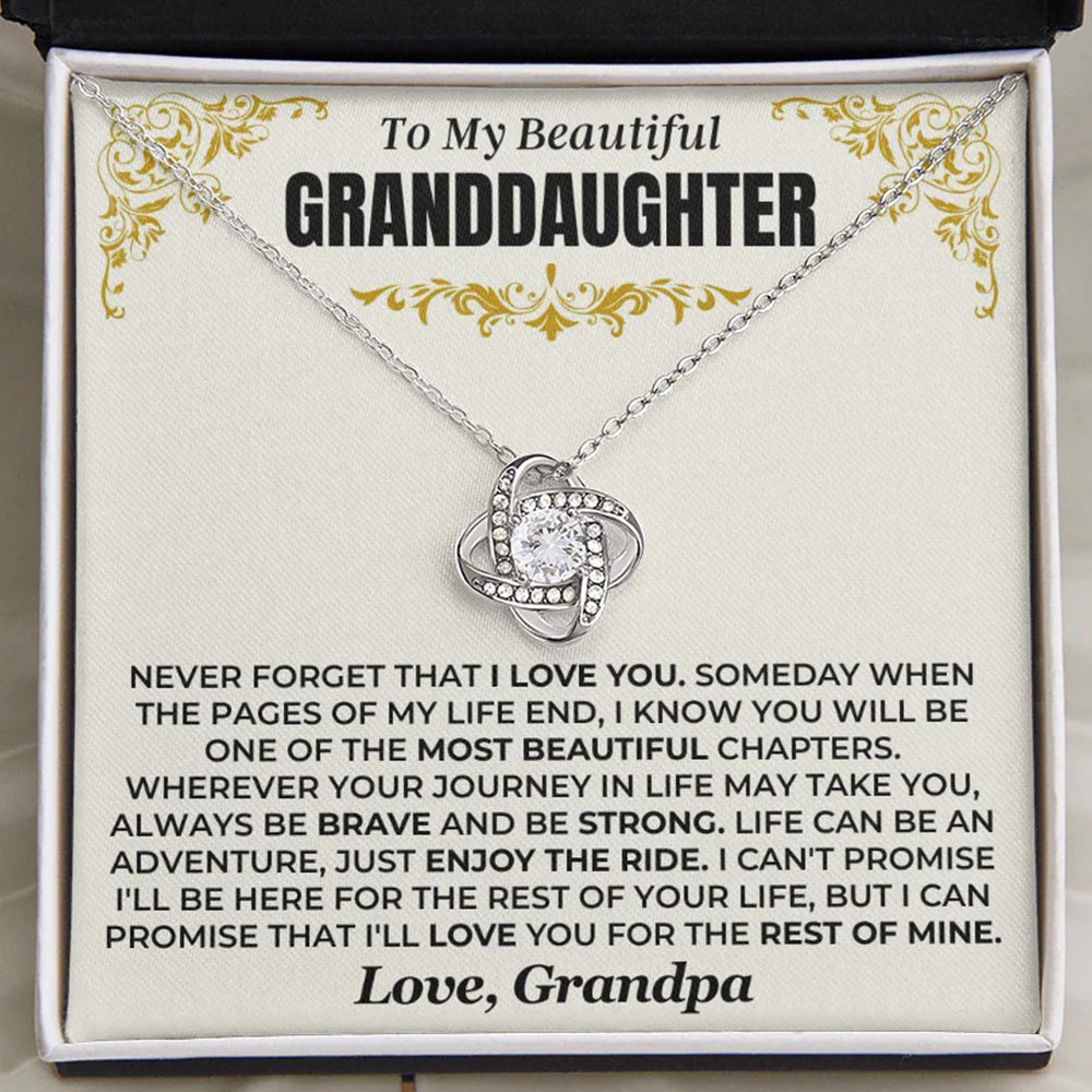 To My Granddaughter Love Knot Necklace – Brave & Strong Gift