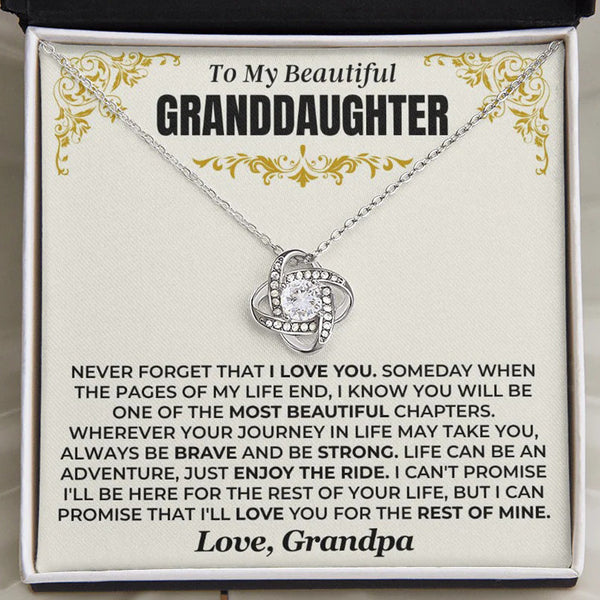 To My Granddaughter Love Knot Necklace – Brave & Strong Gift