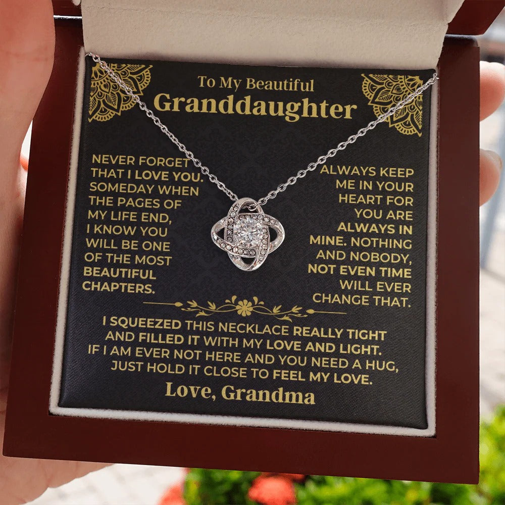 Granddaughter Love Knot Necklace Gift from Grandma