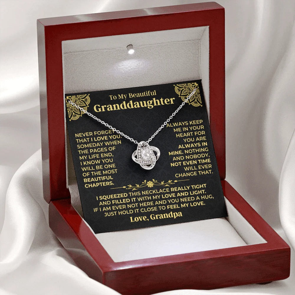 Granddaughter Love Knot Necklace Gift from Grandpa
