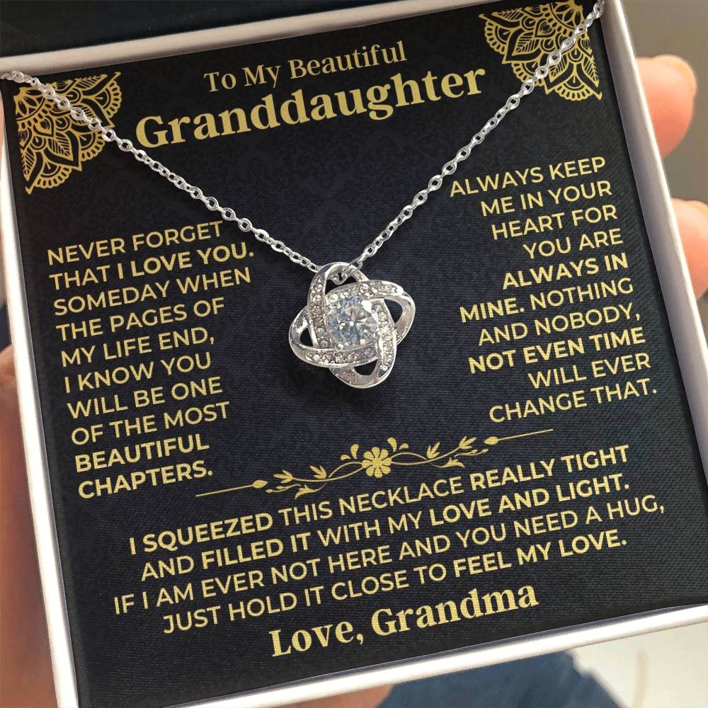 Granddaughter Love Knot Necklace Gift from Grandma