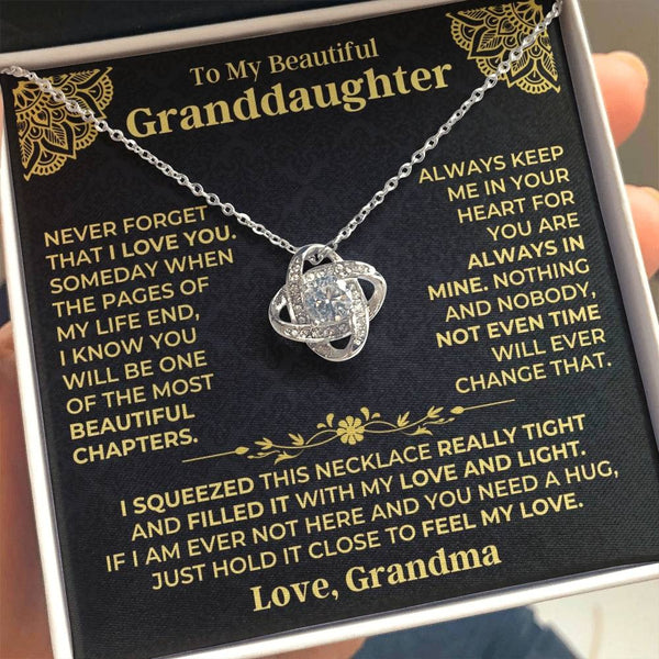 Granddaughter Love Knot Necklace Gift from Grandma