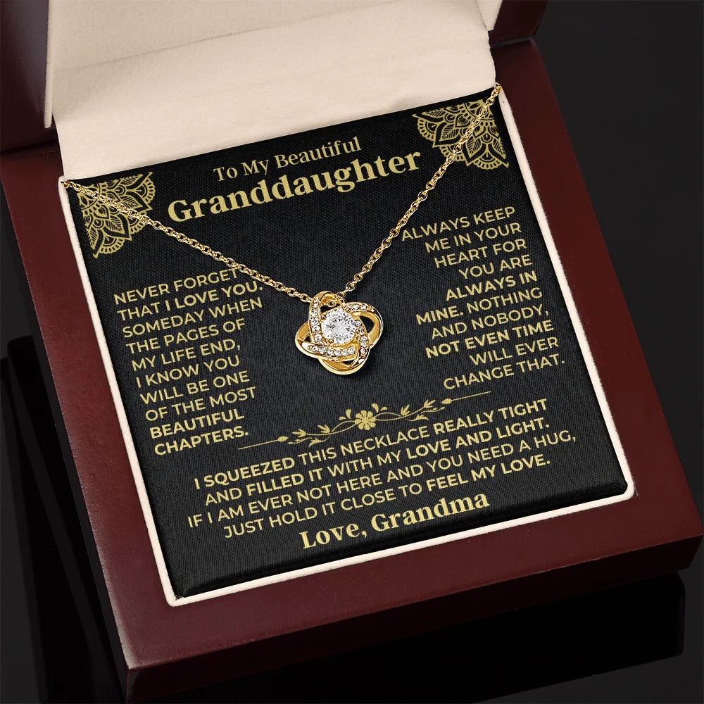 Granddaughter Love Knot Necklace Gift from Grandma