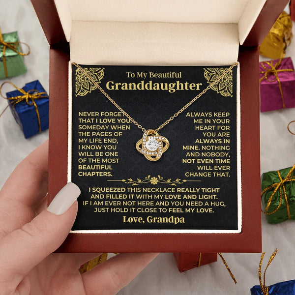 Granddaughter Love Knot Necklace Gift from Grandpa