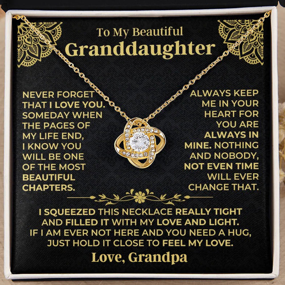 Granddaughter Love Knot Necklace Gift from Grandpa