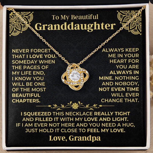 Granddaughter Love Knot Necklace Gift from Grandpa