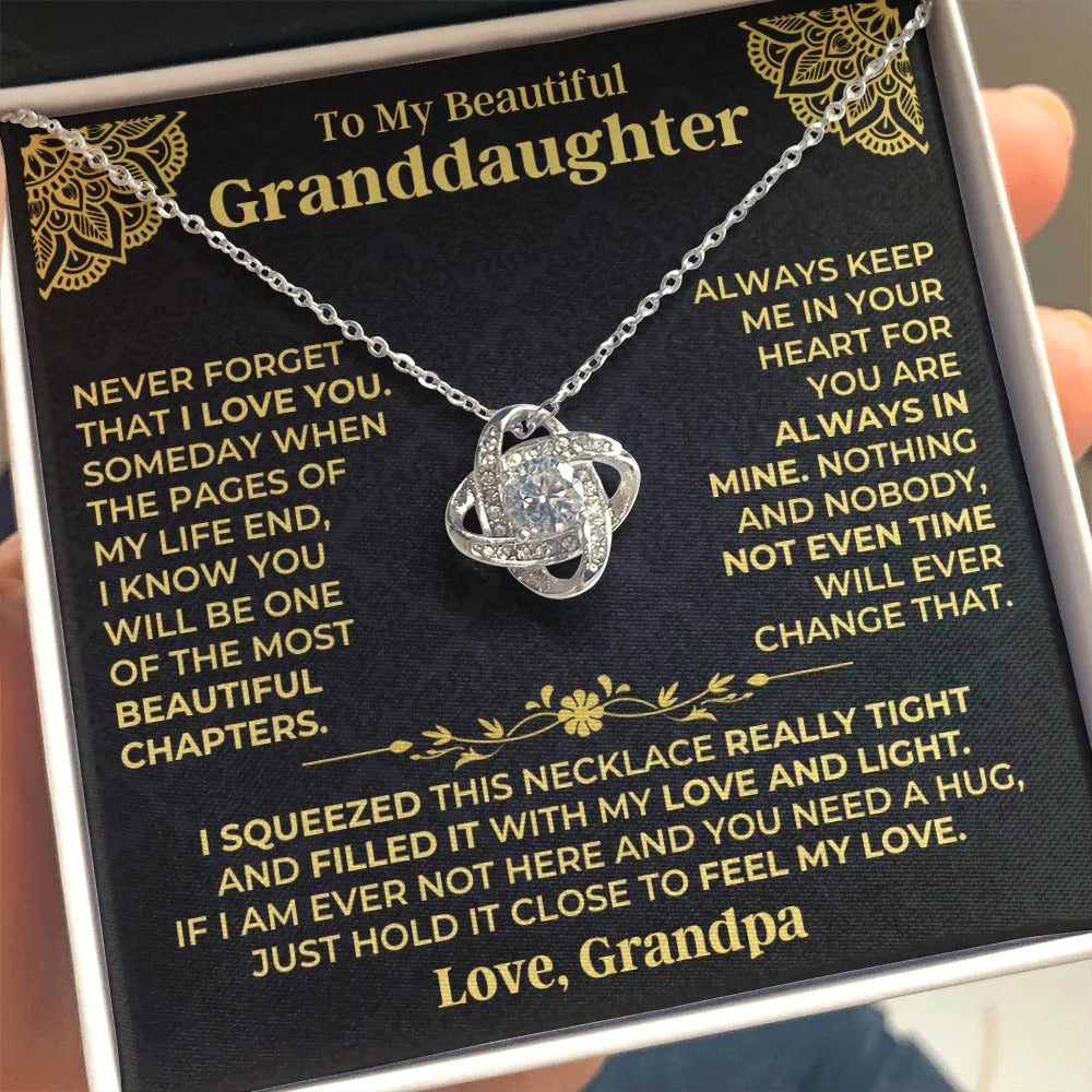Granddaughter Love Knot Necklace Gift from Grandpa