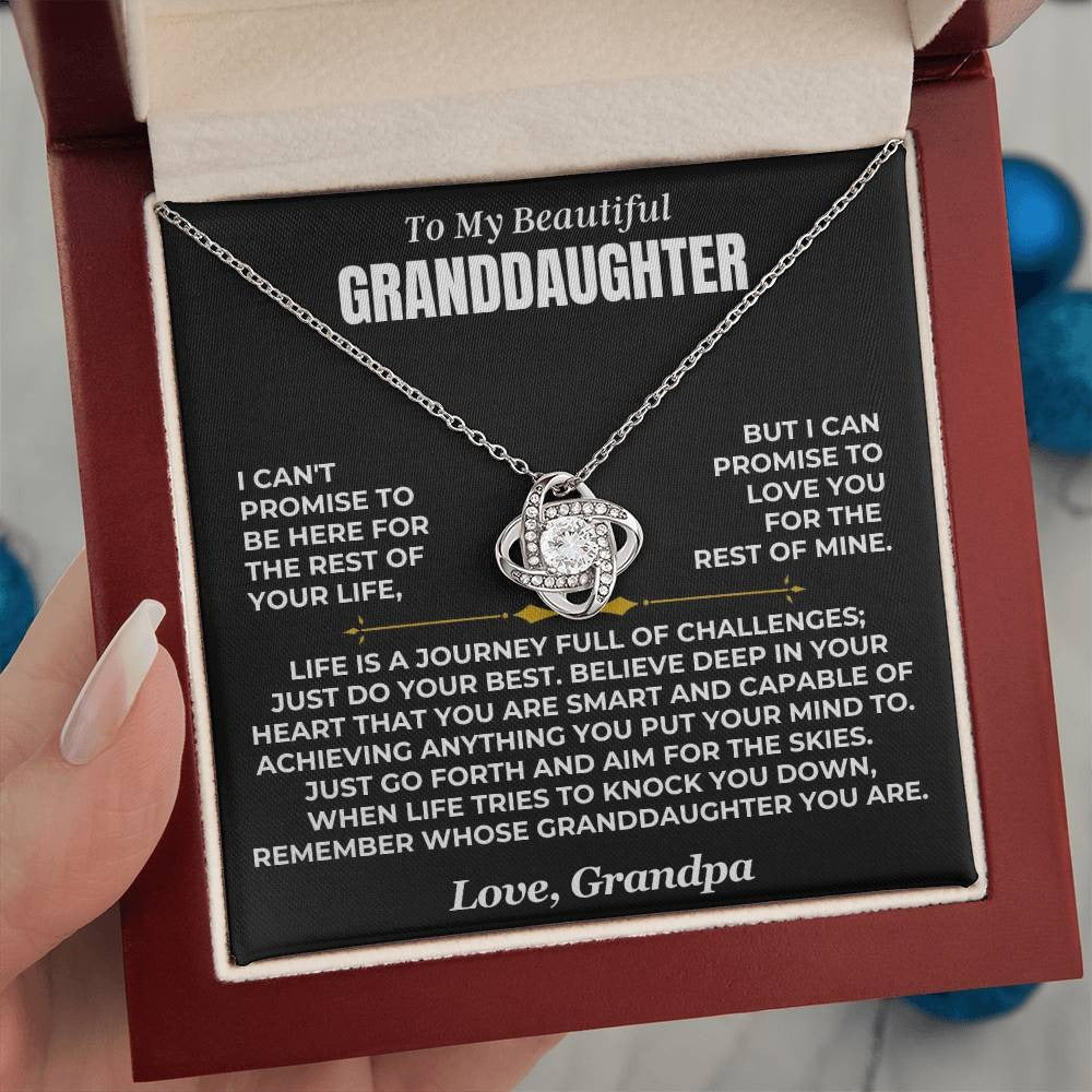 To My Granddaughter Love Knot Necklace – Believe & Stay Strong