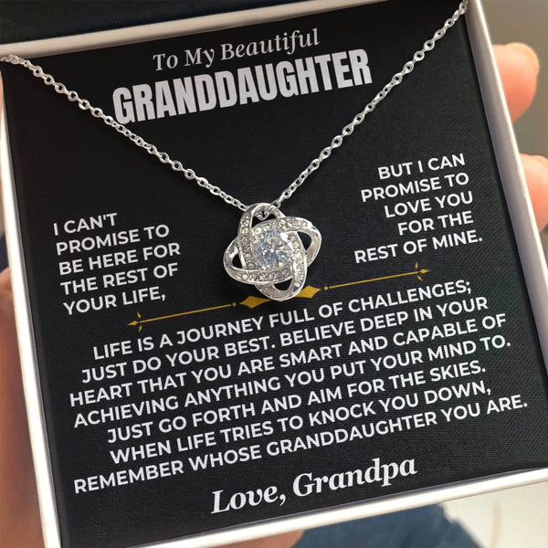 To My Granddaughter Love Knot Necklace – Believe & Stay Strong
