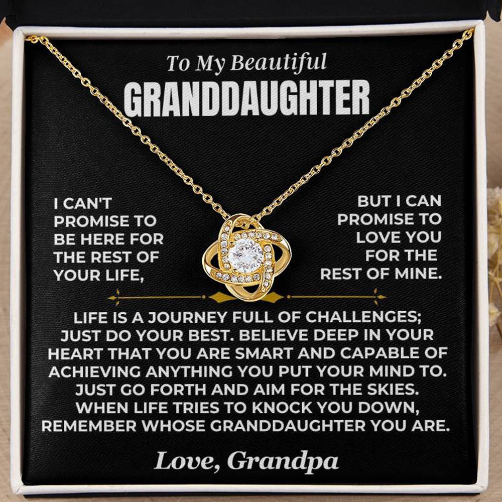 To My Granddaughter Love Knot Necklace – Believe & Stay Strong