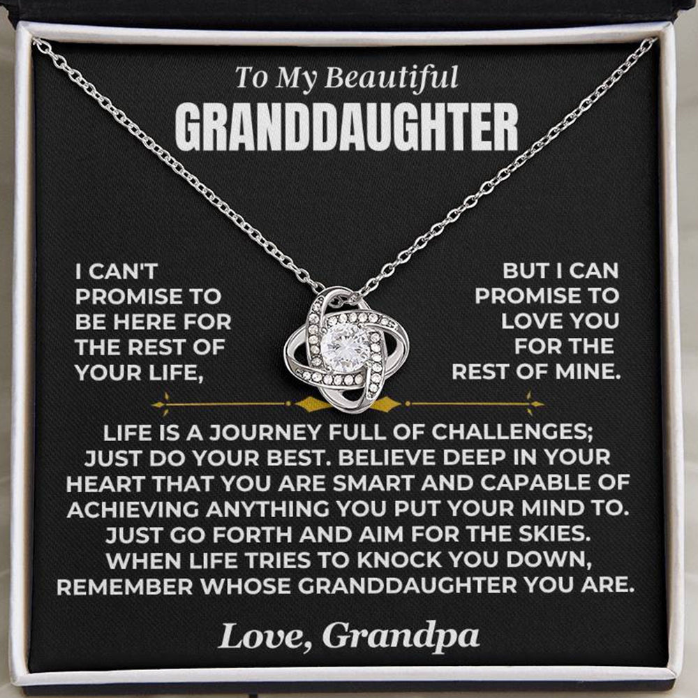 To My Granddaughter Love Knot Necklace – Believe & Stay Strong
