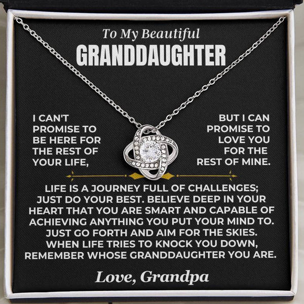 To My Granddaughter Love Knot Necklace – Believe & Stay Strong