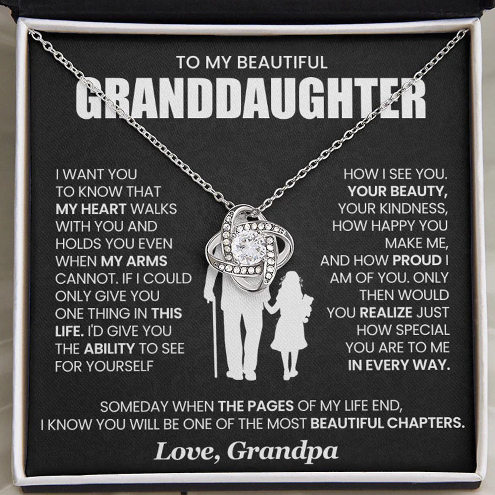 To My Granddaughter Necklace Gift – You Are My Heart & Pride