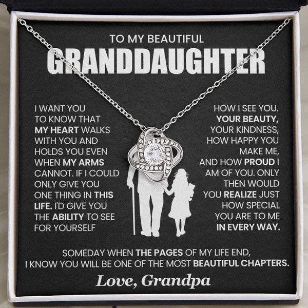 To My Granddaughter Necklace Gift – You Are My Heart & Pride