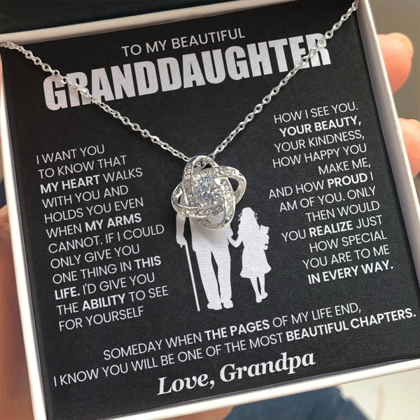 To My Granddaughter Necklace Gift – You Are My Heart & Pride