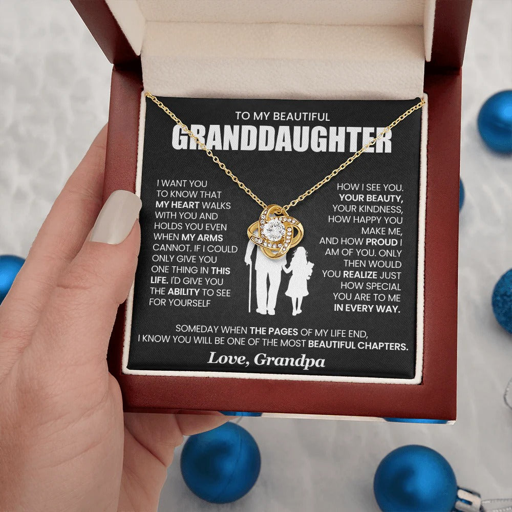 To My Granddaughter Necklace Gift – You Are My Heart & Pride