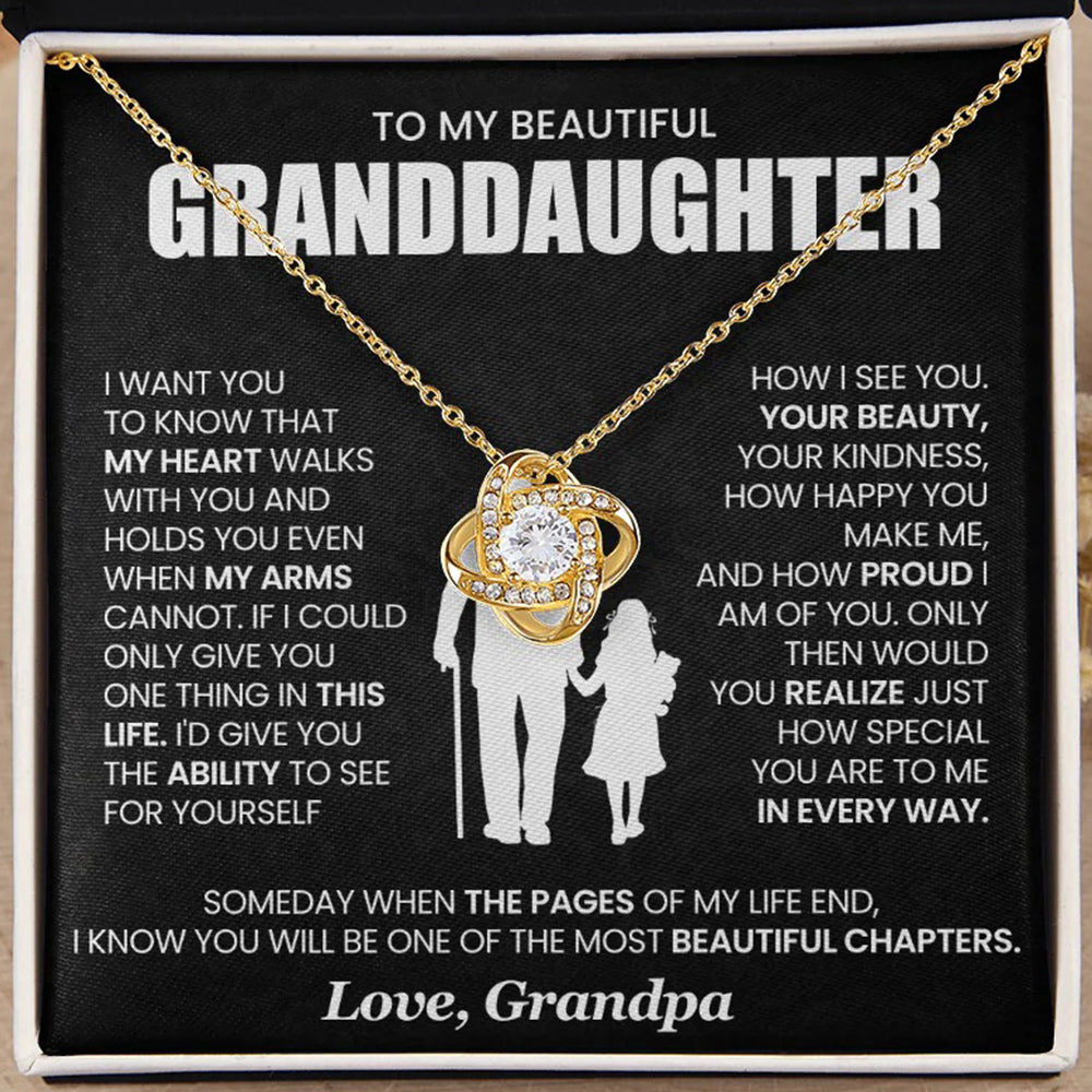 To My Granddaughter Necklace Gift – You Are My Heart & Pride