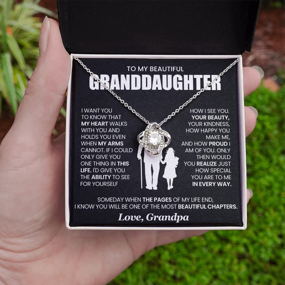 To My Granddaughter Necklace Gift – You Are My Heart & Pride