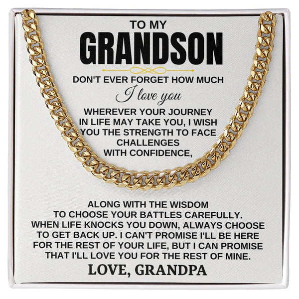 To My Grandson Cuban Link Chain – Gift from Grandpa