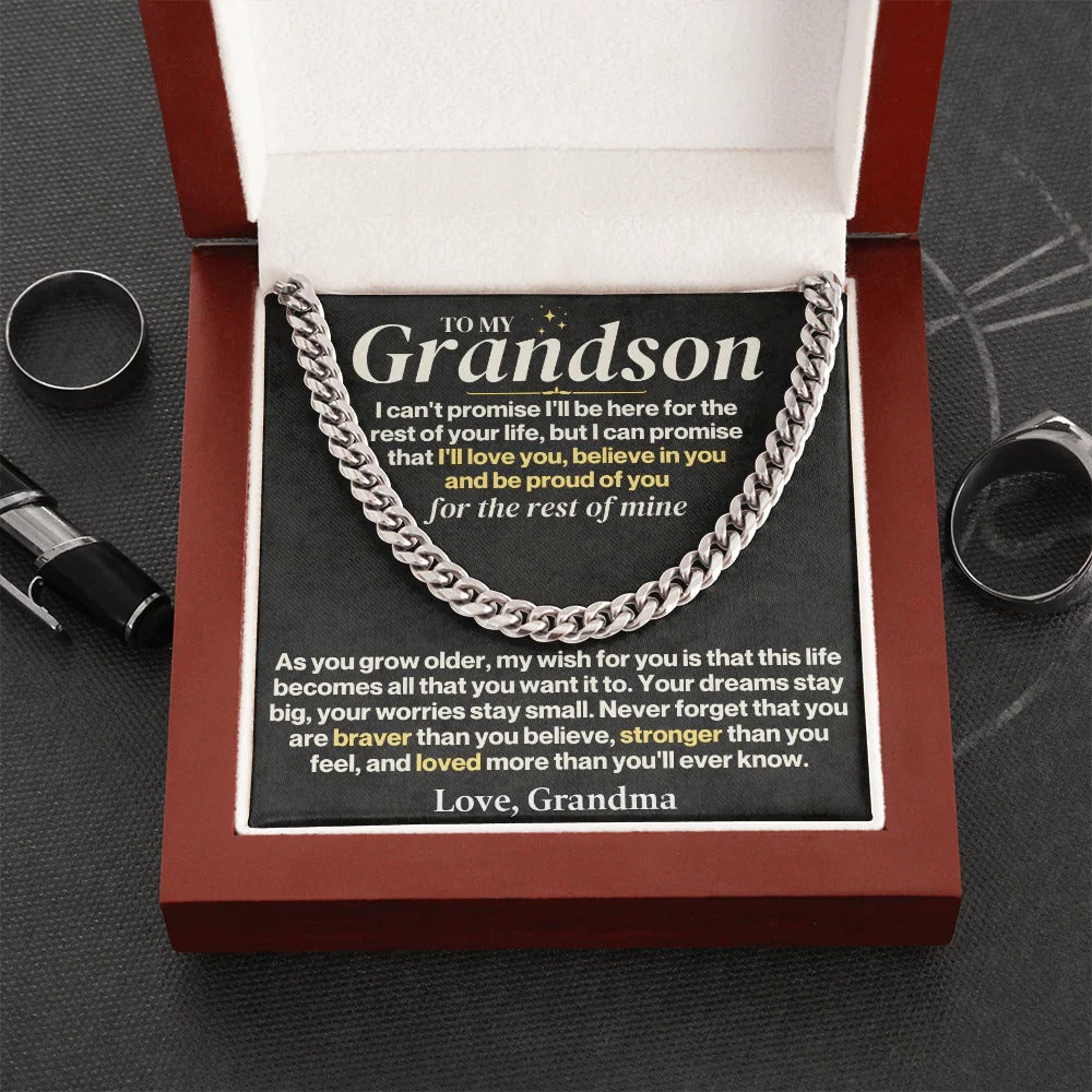To My Grandson Cuban Link – Love, Strength & Pride from Grandma