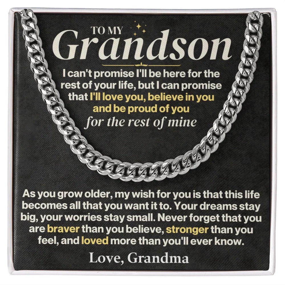 To My Grandson Cuban Link – Love, Strength & Pride from Grandma