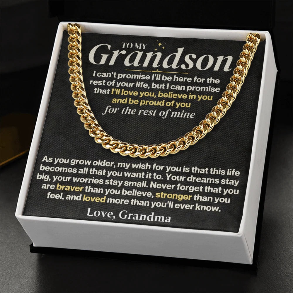 To My Grandson Cuban Link – Love, Strength & Pride from Grandma