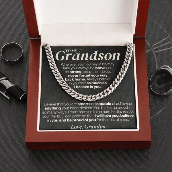 To My Grandson Cuban Link – Proud of You Always, Love Grandpa