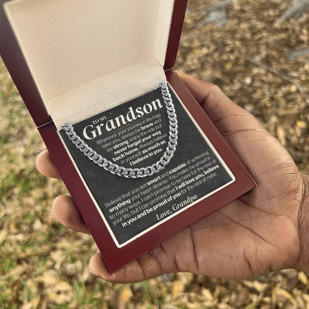 To My Grandson Cuban Link – Proud of You Always, Love Grandpa