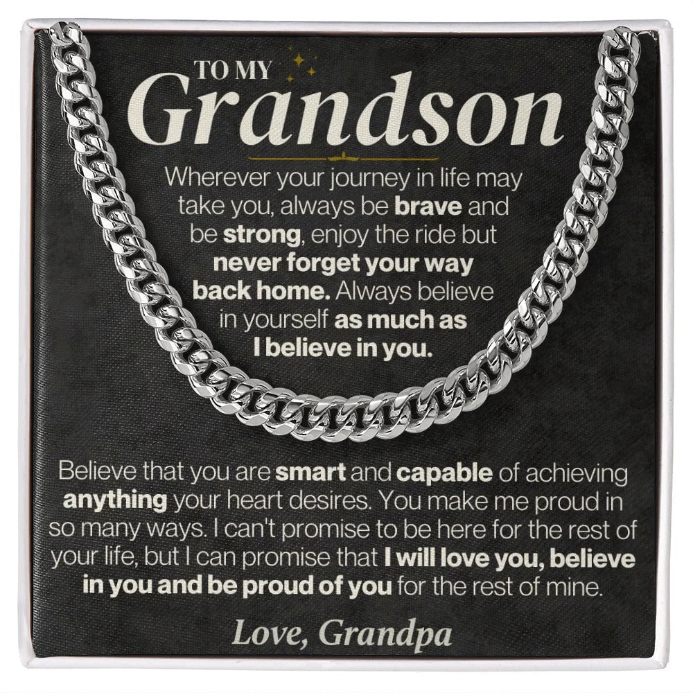 To My Grandson Cuban Link – Proud of You Always, Love Grandpa