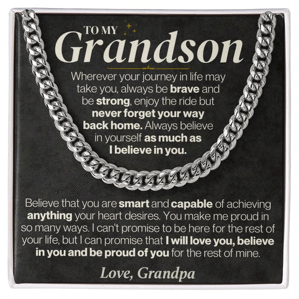To My Grandson Cuban Link – Proud of You Always, Love Grandpa
