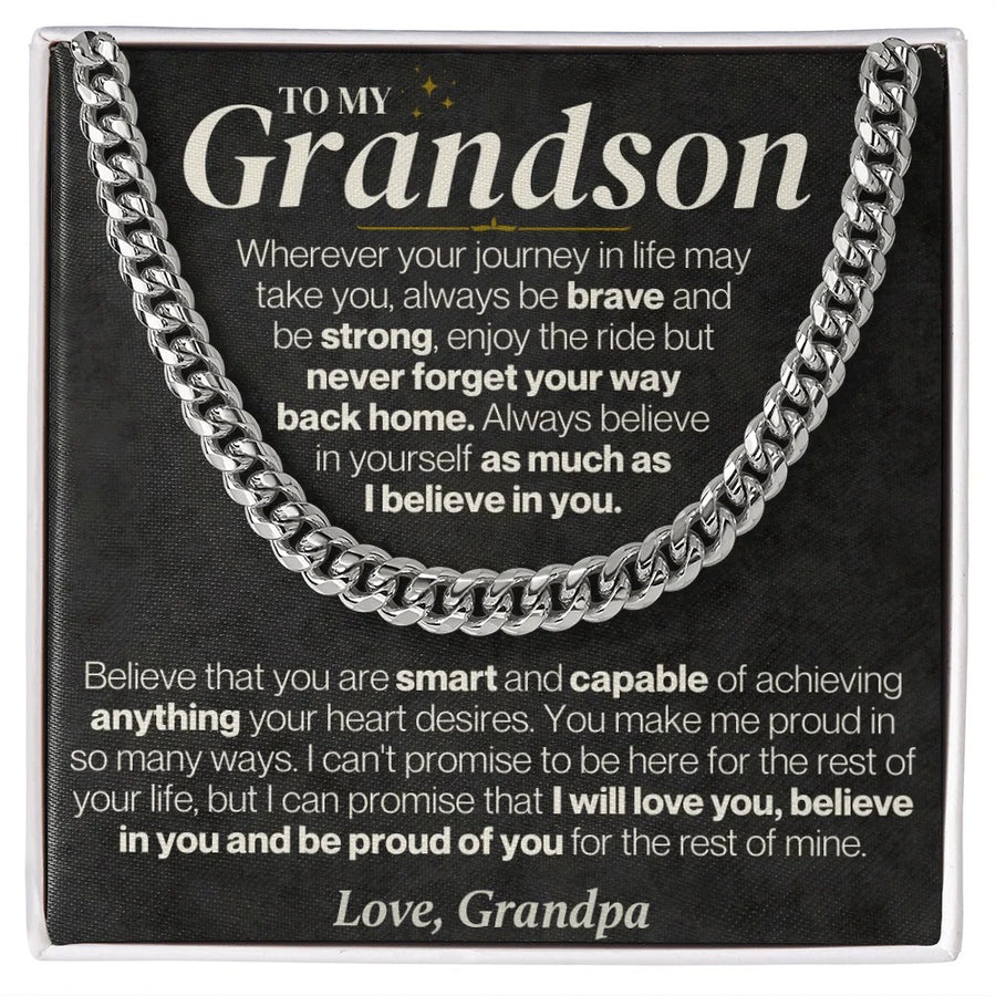 To My Grandson Cuban Link – Proud of You Always, Love Grandpa