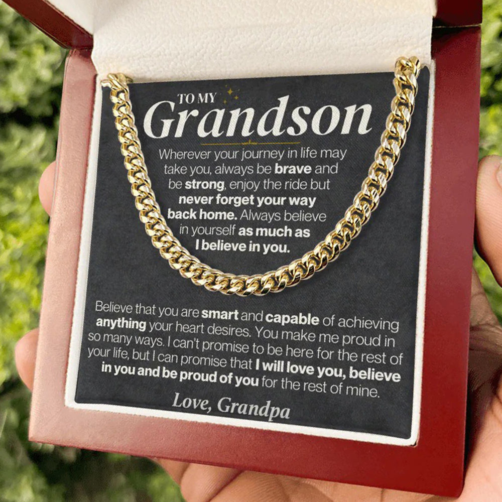 To My Grandson Cuban Link – Proud of You Always, Love Grandpa