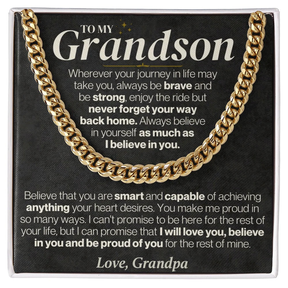 To My Grandson Cuban Link – Proud of You Always, Love Grandpa