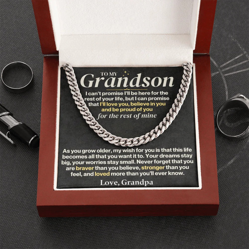 To My Grandson Cuban Link – Love, Strength & Pride from Grandpa