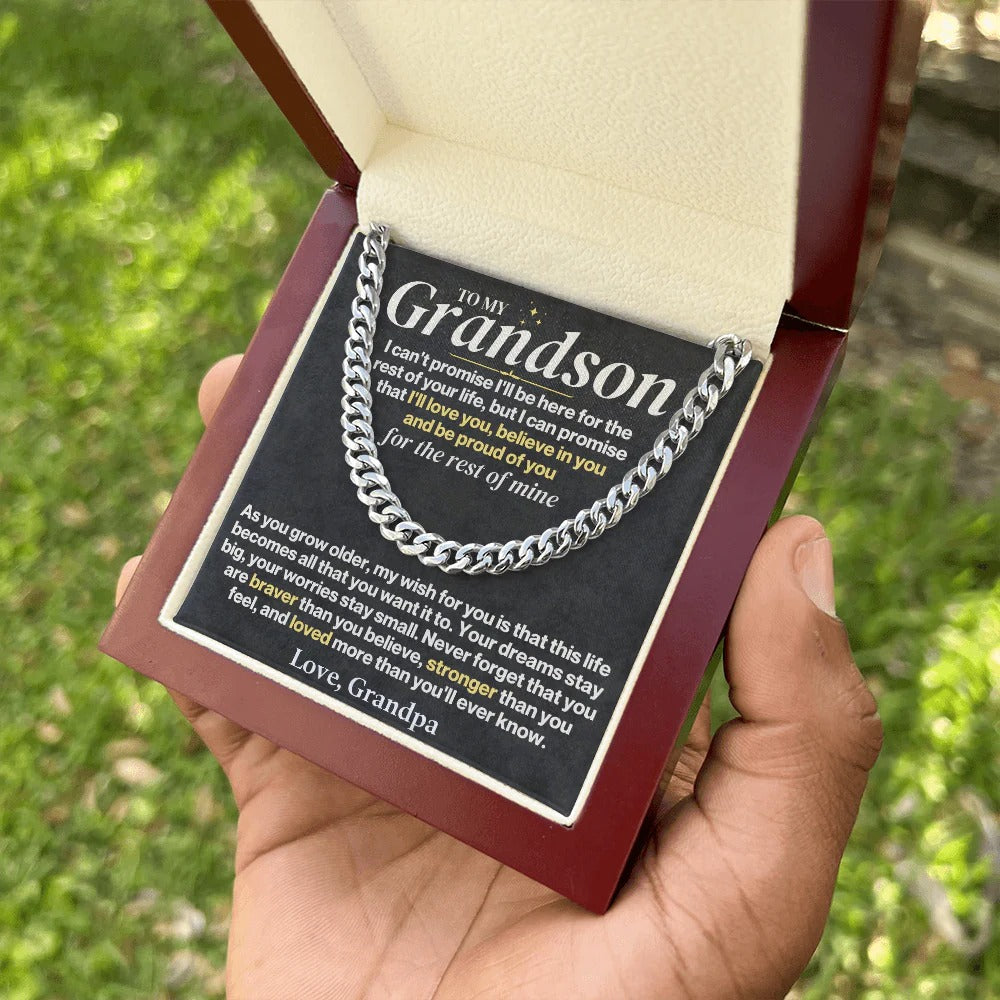 To My Grandson Cuban Link – Love, Strength & Pride from Grandpa