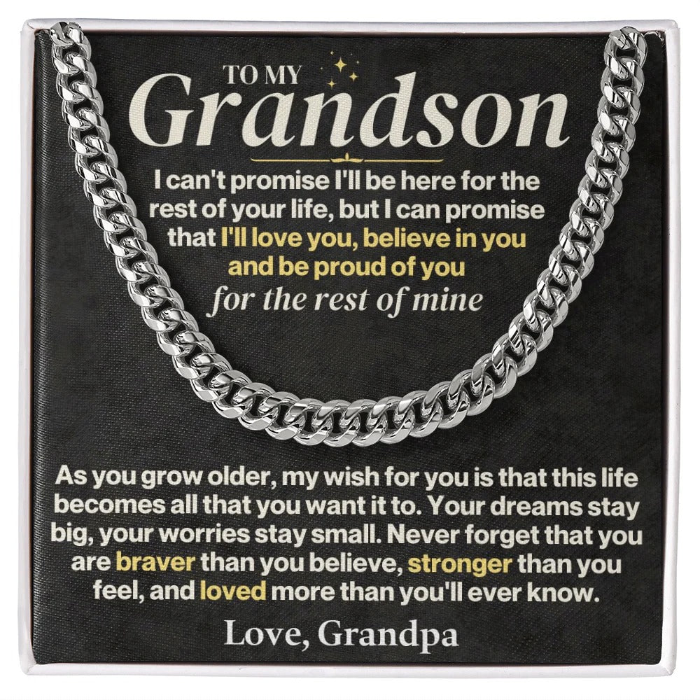 To My Grandson Cuban Link – Love, Strength & Pride from Grandpa