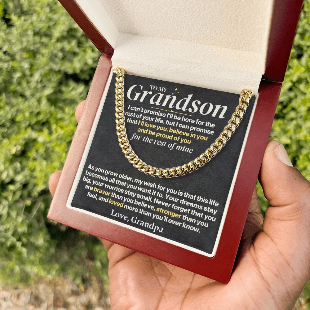 To My Grandson Cuban Link – Love, Strength & Pride from Grandpa