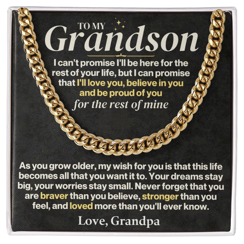 To My Grandson Cuban Link – Love, Strength & Pride from Grandpa