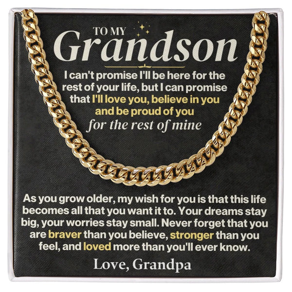 To My Grandson Cuban Link – Love, Strength & Pride from Grandpa