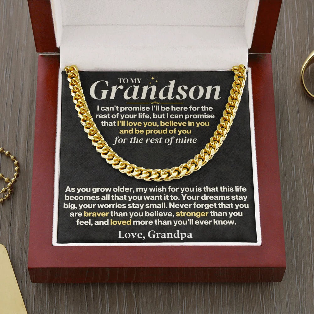 To My Grandson Cuban Link – Love, Strength & Pride from Grandpa